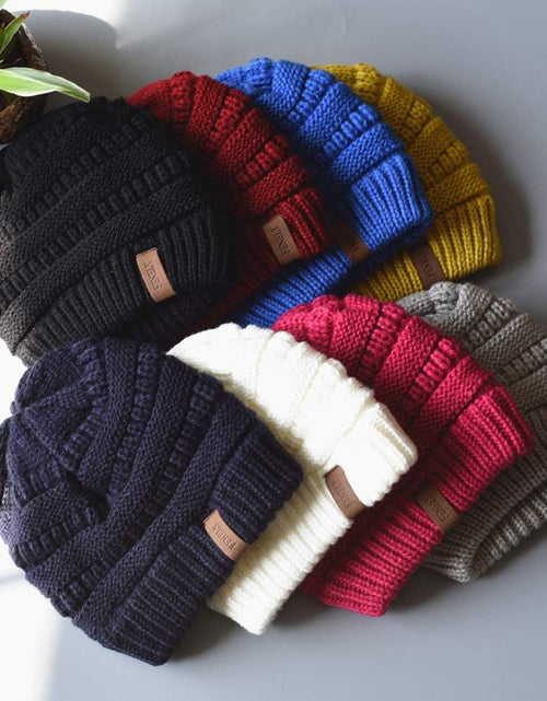 Load image into Gallery viewer, 3Pcs Kids Winter Beanie Hat Scarf Gloves Set for 2-6-10-14 Years Old Boys Girls, Knit Thick Warm Fleece Lined Thermal Sets
