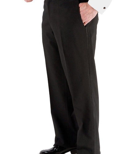 "Anthony" Black Vitale Barberis Italian Wool Tuxedo Pants