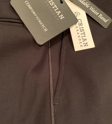 "Austin" Black Performance Stretch Tuxedo Pants