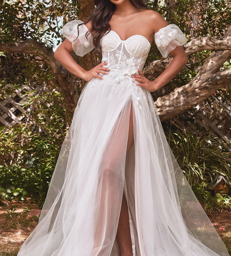 Strapless Floral Ball Gown